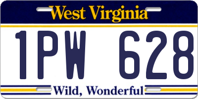 WV license plate 1PW628