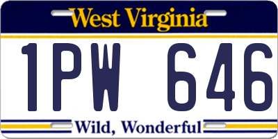 WV license plate 1PW646