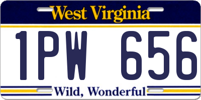 WV license plate 1PW656