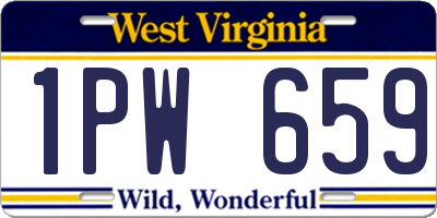 WV license plate 1PW659