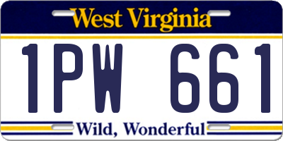 WV license plate 1PW661
