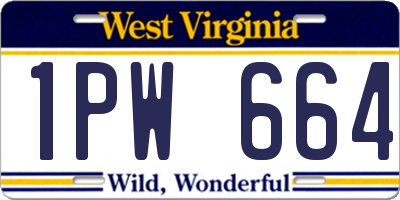 WV license plate 1PW664