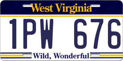 WV license plate 1PW676