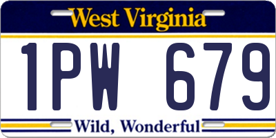 WV license plate 1PW679