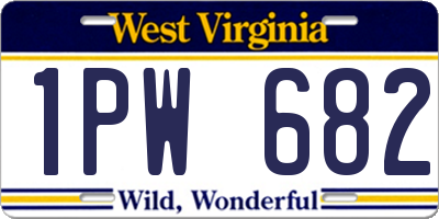 WV license plate 1PW682