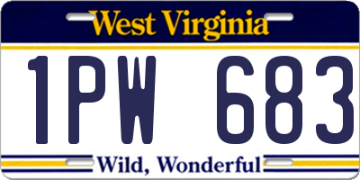 WV license plate 1PW683