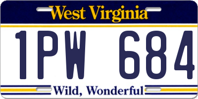 WV license plate 1PW684