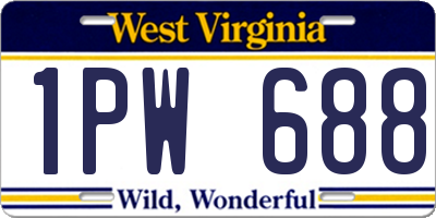 WV license plate 1PW688