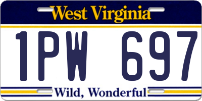 WV license plate 1PW697