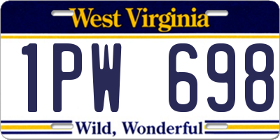 WV license plate 1PW698