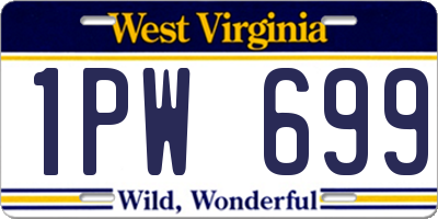 WV license plate 1PW699
