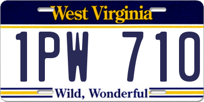 WV license plate 1PW710