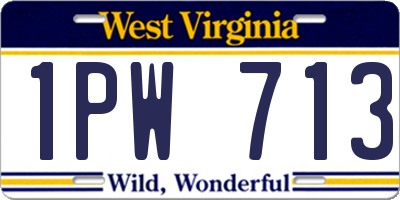 WV license plate 1PW713