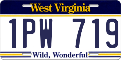 WV license plate 1PW719