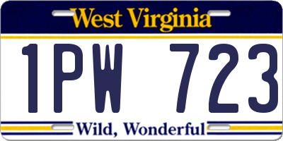 WV license plate 1PW723