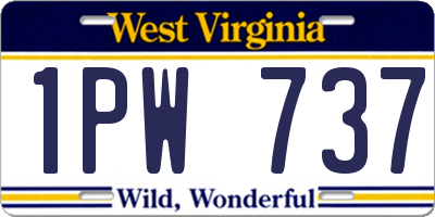 WV license plate 1PW737