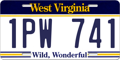 WV license plate 1PW741