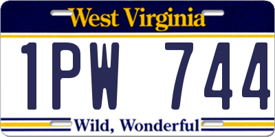 WV license plate 1PW744