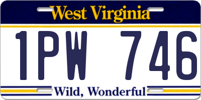 WV license plate 1PW746