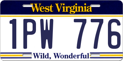 WV license plate 1PW776