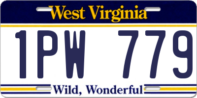 WV license plate 1PW779