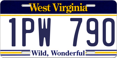 WV license plate 1PW790