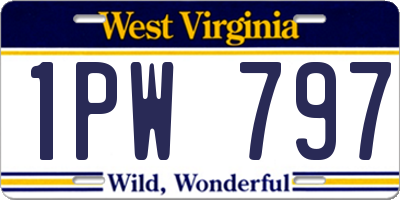 WV license plate 1PW797