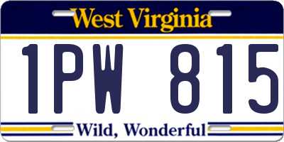 WV license plate 1PW815