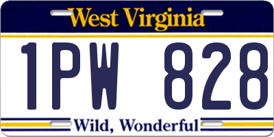 WV license plate 1PW828