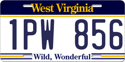 WV license plate 1PW856