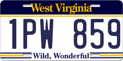 WV license plate 1PW859