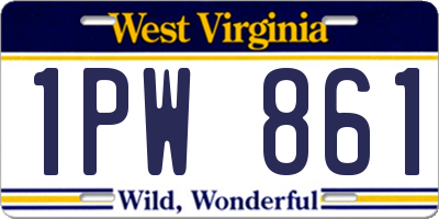 WV license plate 1PW861