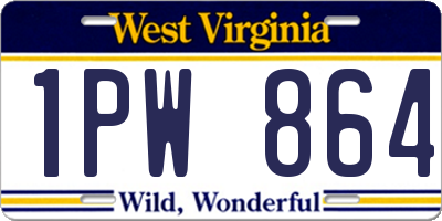 WV license plate 1PW864
