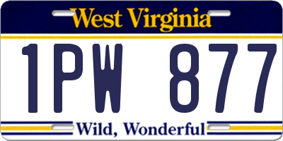 WV license plate 1PW877