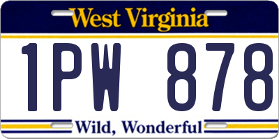 WV license plate 1PW878