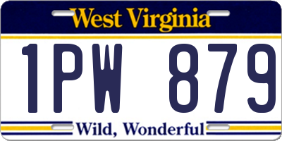 WV license plate 1PW879