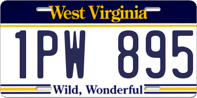 WV license plate 1PW895