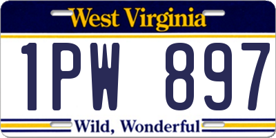 WV license plate 1PW897