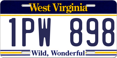 WV license plate 1PW898