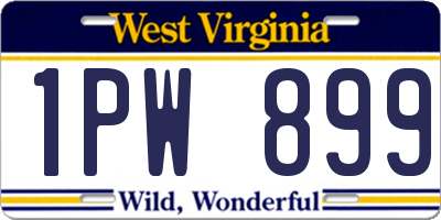 WV license plate 1PW899