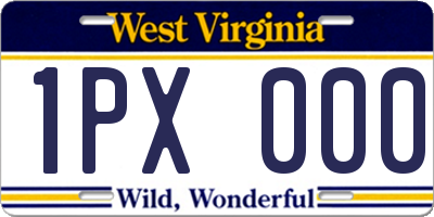 WV license plate 1PX000