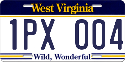WV license plate 1PX004