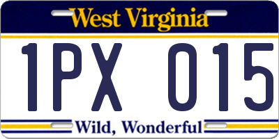 WV license plate 1PX015