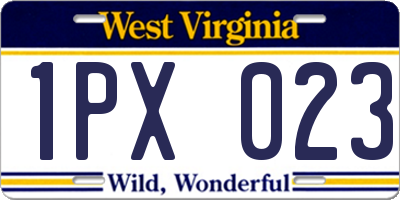 WV license plate 1PX023