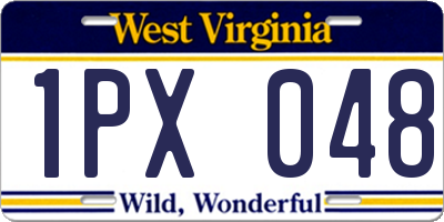 WV license plate 1PX048