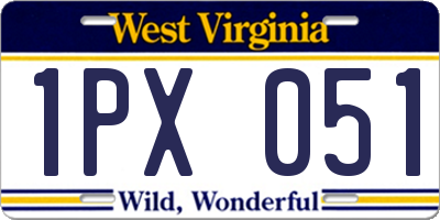 WV license plate 1PX051