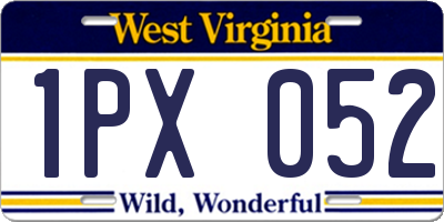 WV license plate 1PX052