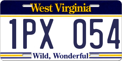 WV license plate 1PX054