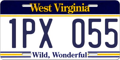WV license plate 1PX055