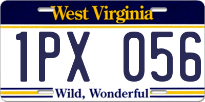 WV license plate 1PX056